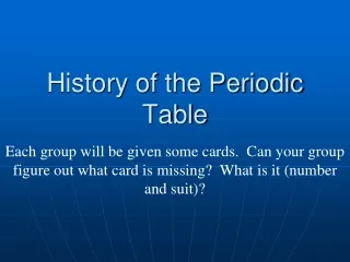 History of the Periodic Table