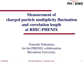 Measurement of  charged particle multiplicity fluctuation  and correlation length  at RHIC-PHENIX