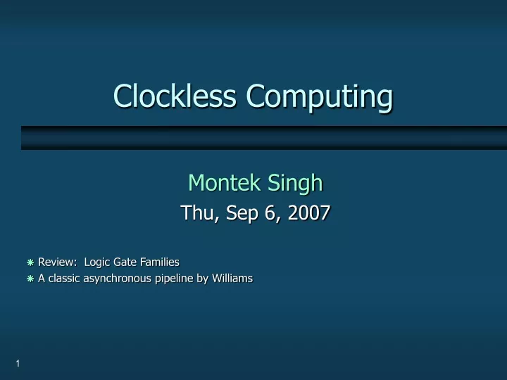 clockless computing