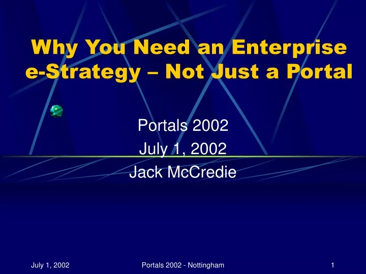 why you need an enterprise e strategy not just a portal