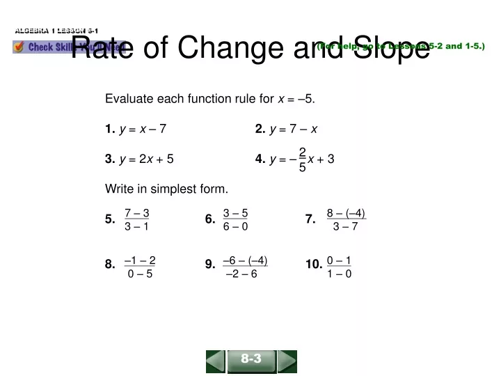 rate of change and slope