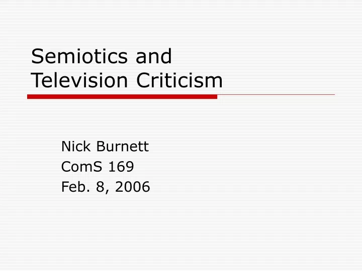 semiotics and television criticism