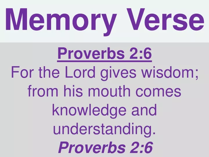 memory verse