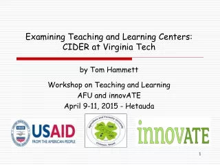 Examining Teaching and Learning Centers:  CIDER at Virginia Tech