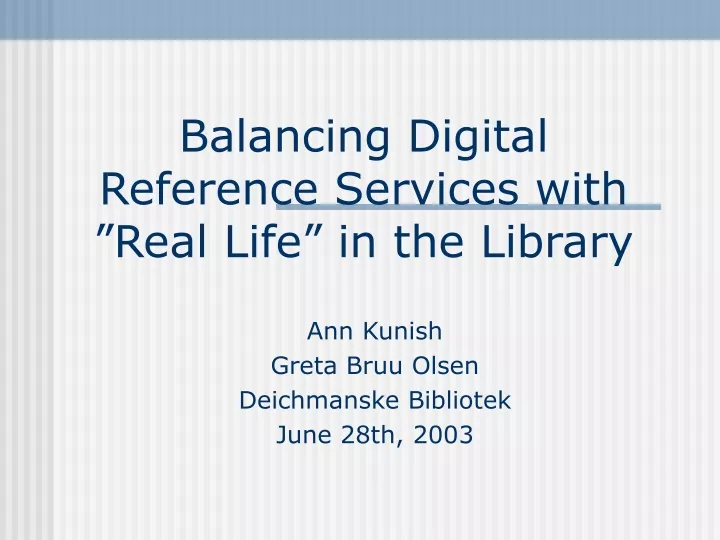 balancing digital reference services with real life in the library