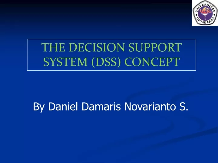 the decision support system dss concept