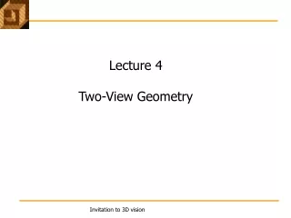Lecture 4  Two-View Geometry