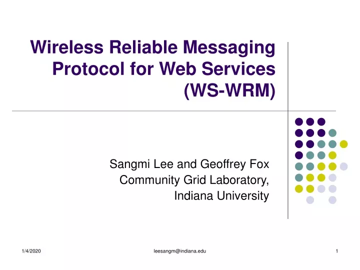 wireless reliable messaging protocol for web services ws wrm
