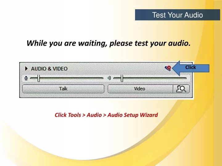 test your audio