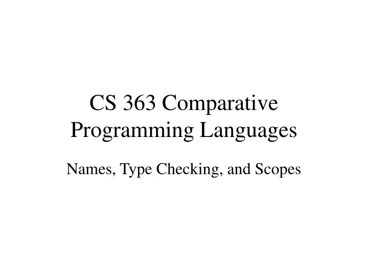 cs 363 comparative programming languages