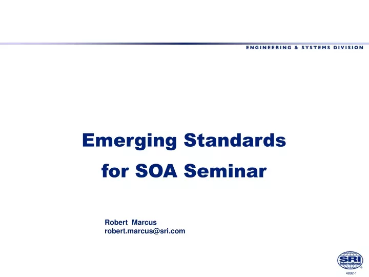 emerging standards for soa seminar