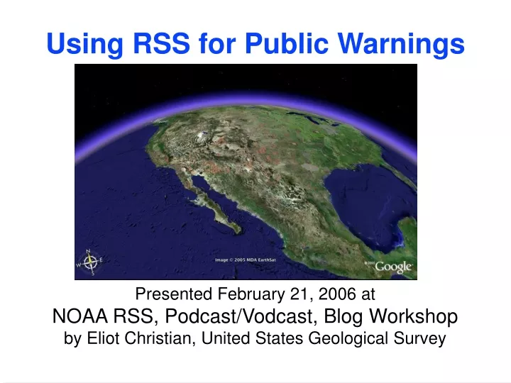 using rss for public warnings