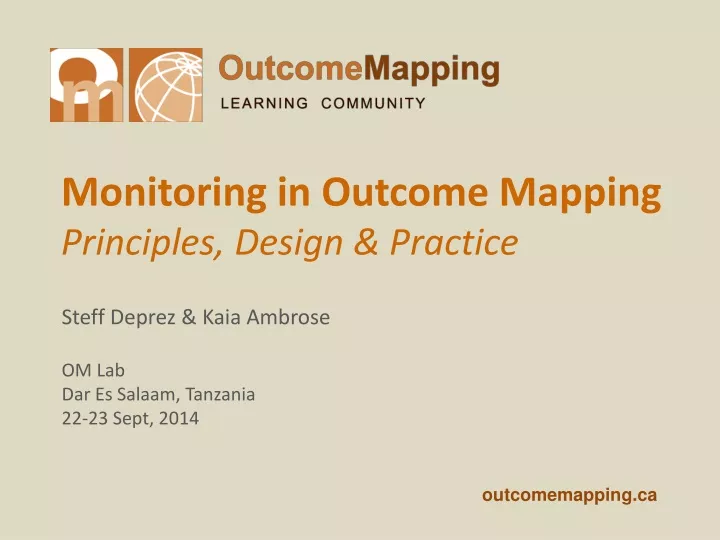 monitoring in outcome mapping principles design practice