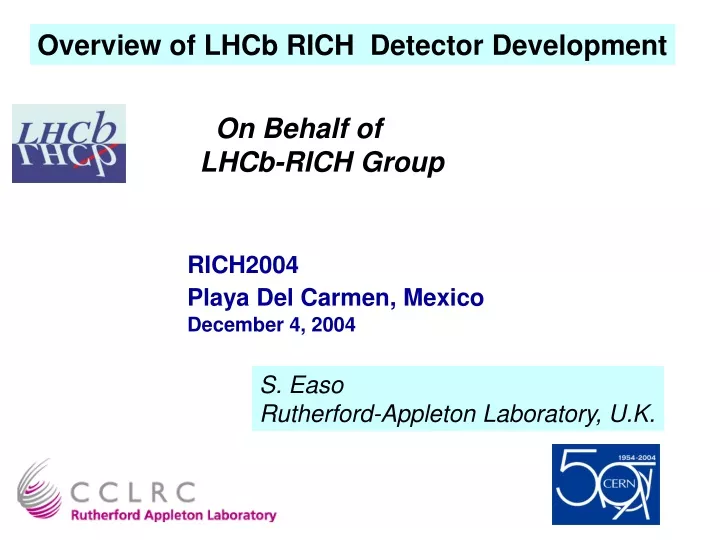 overview of lhcb rich detector development