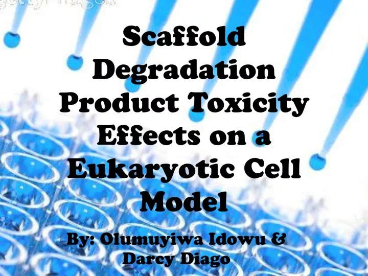 scaffold degradation product toxicity effects on a eukaryotic cell model