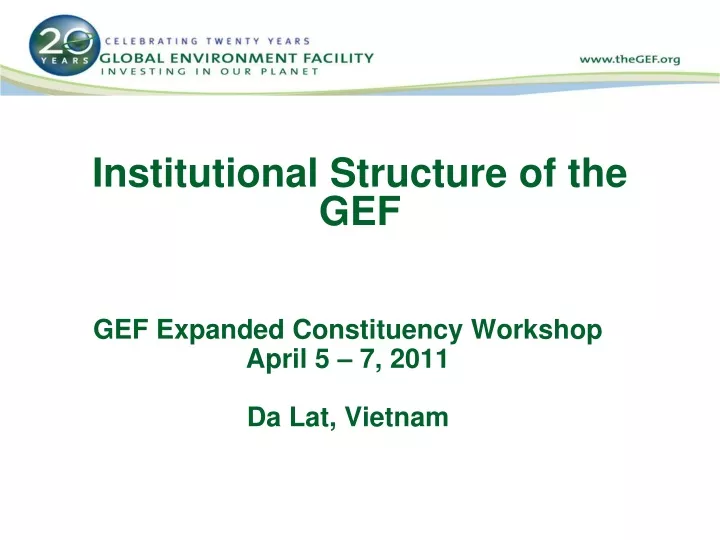 institutional structure of the gef