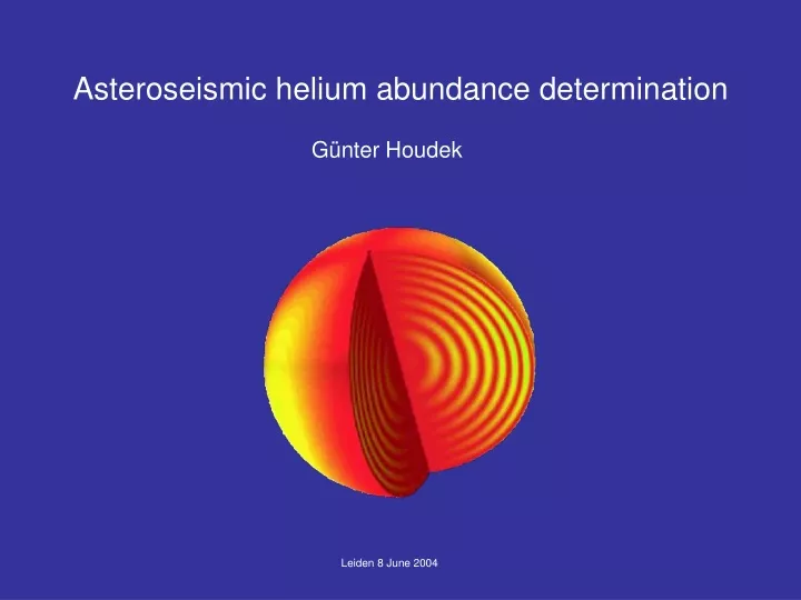 asteroseismic helium abundance determination