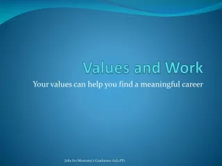 Values and Work