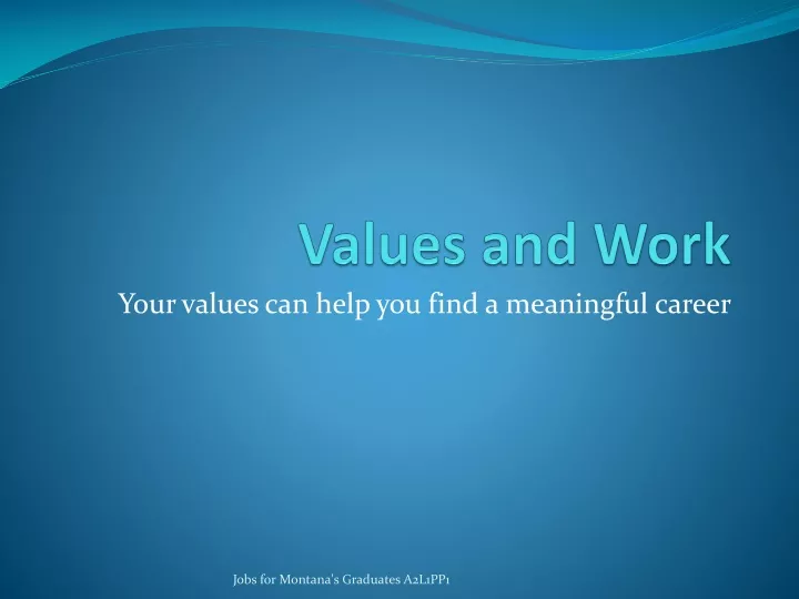 values and work
