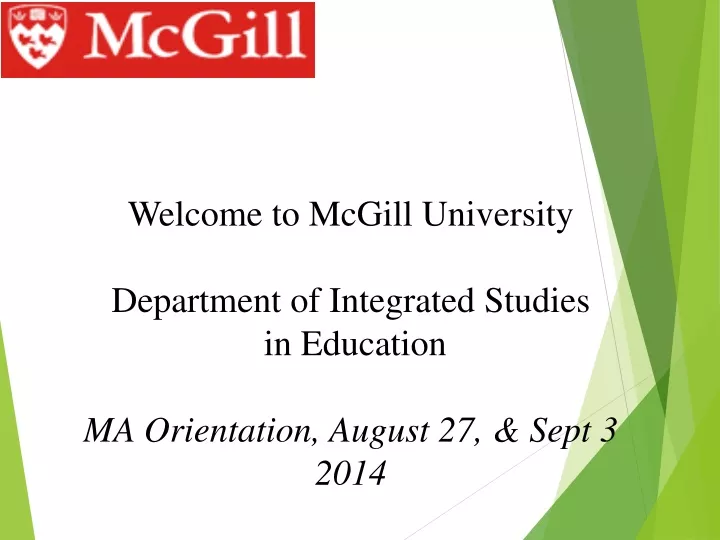 Stay on Track  Teaching and Learning Services (TLS) - McGill