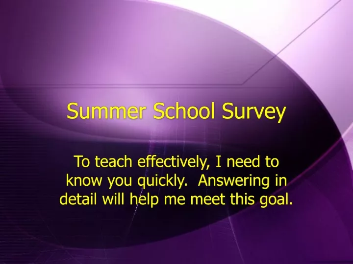 summer school survey