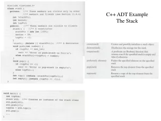 C++ ADT Example The Stack