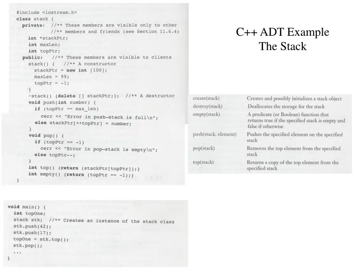 c adt example the stack