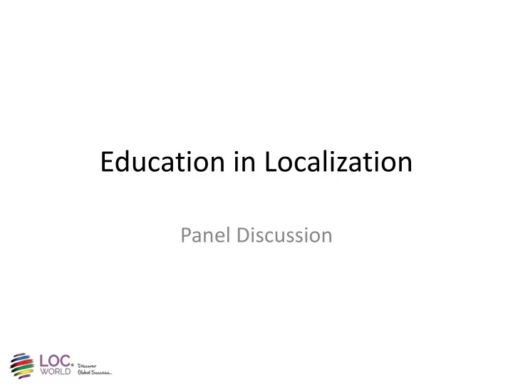 education in localization