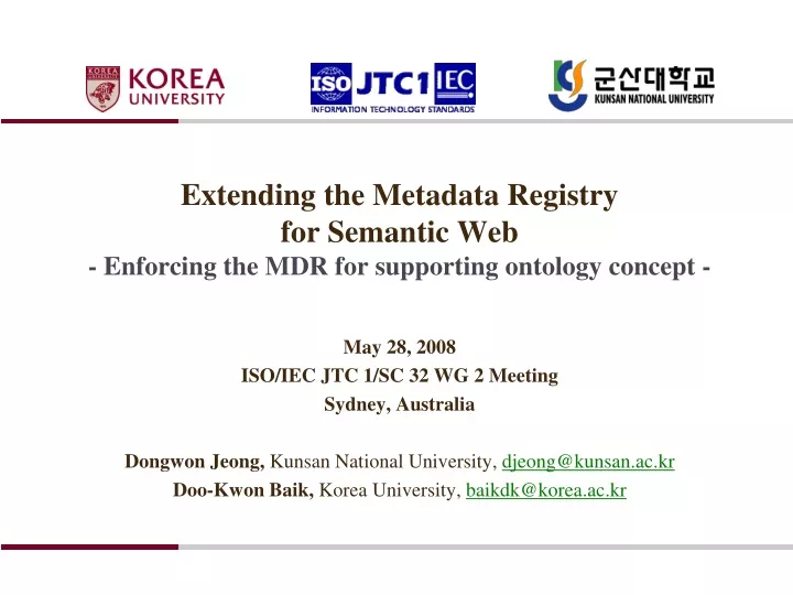 extending the metadata registry for semantic web enforcing the mdr for supporting ontology concept