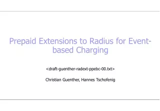 Prepaid Extensions to Radius for Event-based Charging