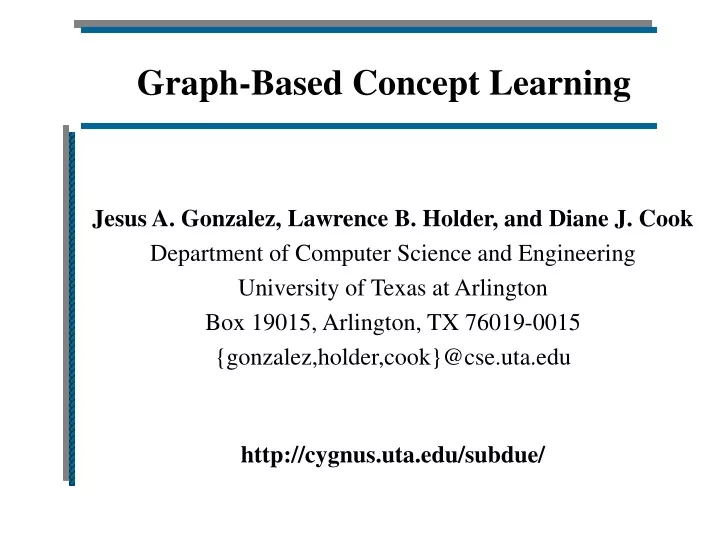 graph based concept learning