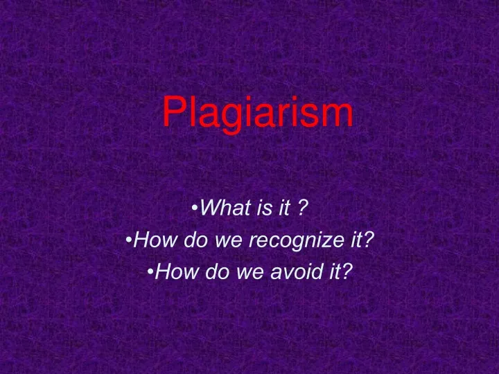 plagiarism