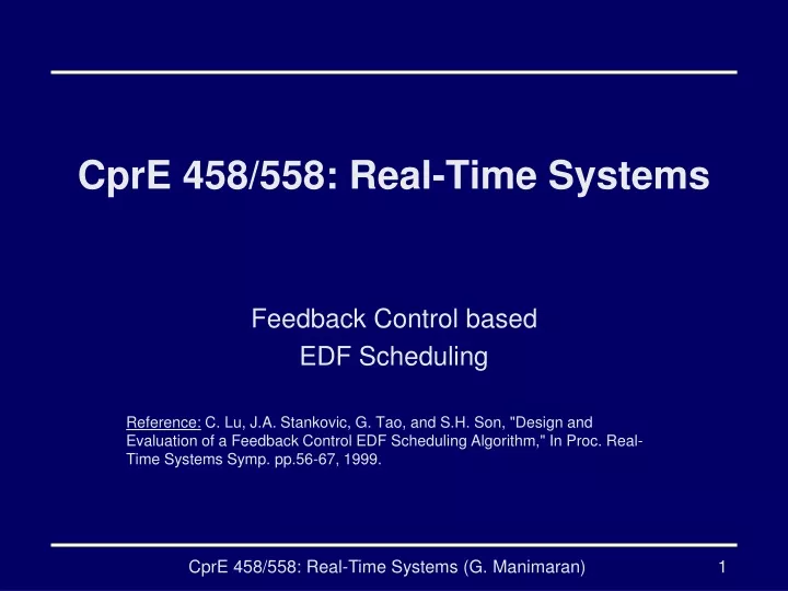 cpre 458 558 real time systems