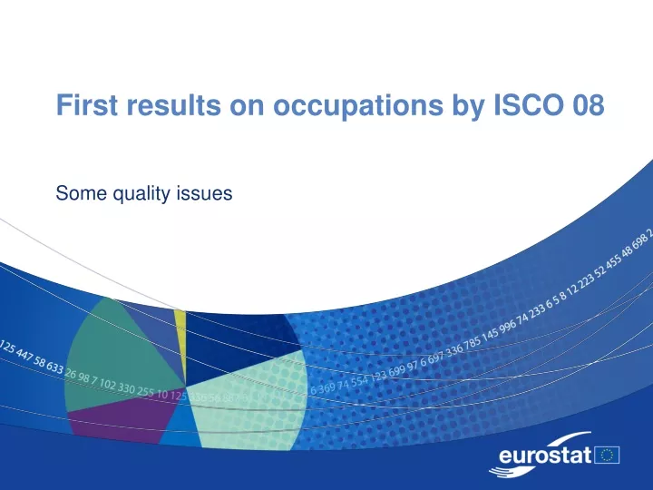 first results on occupations by isco 08