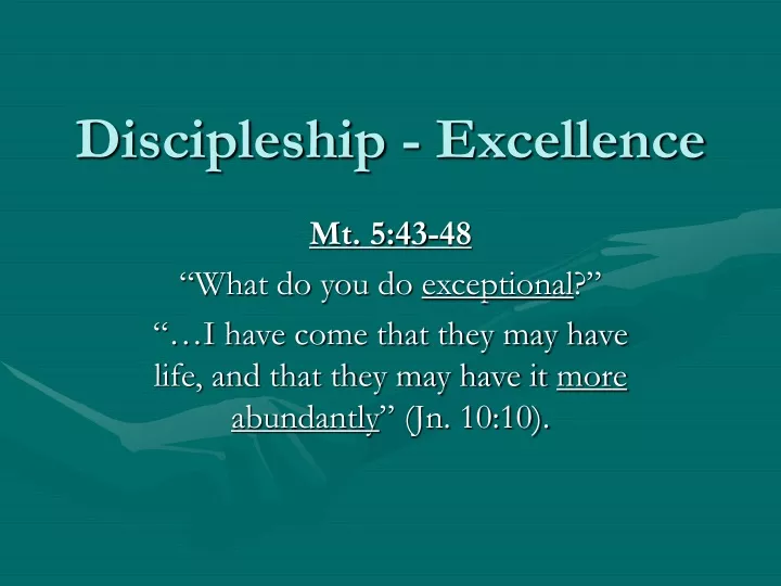 discipleship excellence