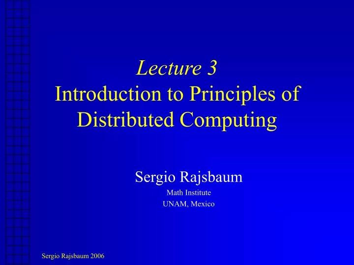 lecture 3 introduction to principles of distributed computing