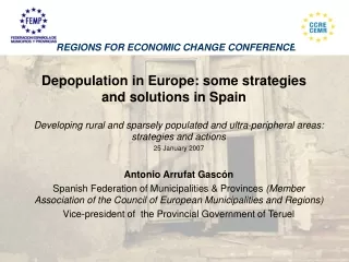 Depopulation in Europe: some strategies and solutions in Spain