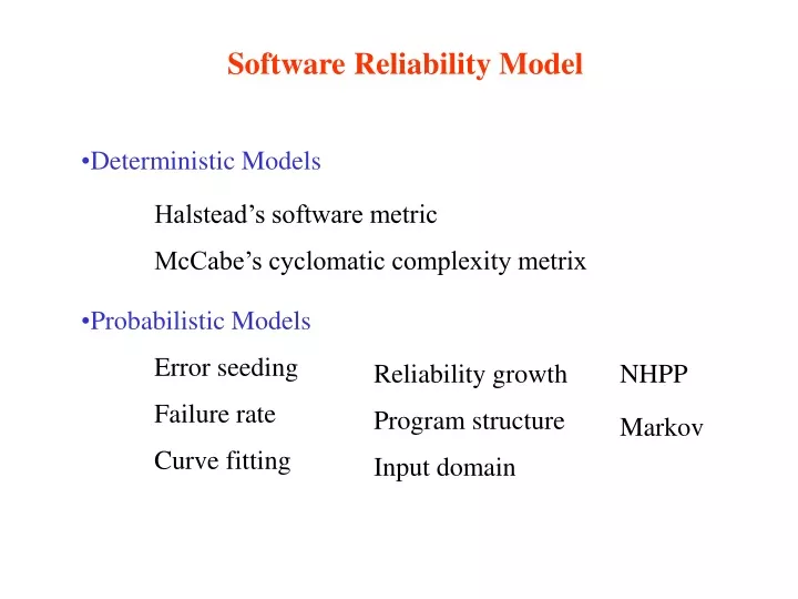 software reliability model