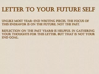 Letter to your future Self