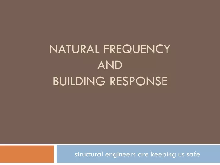natural frequency and building response