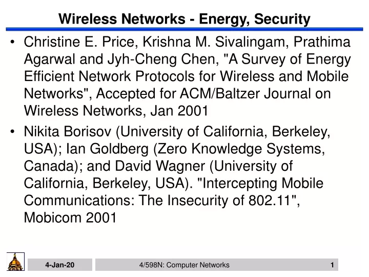 wireless networks energy security
