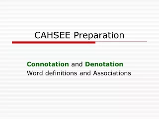 CAHSEE Preparation