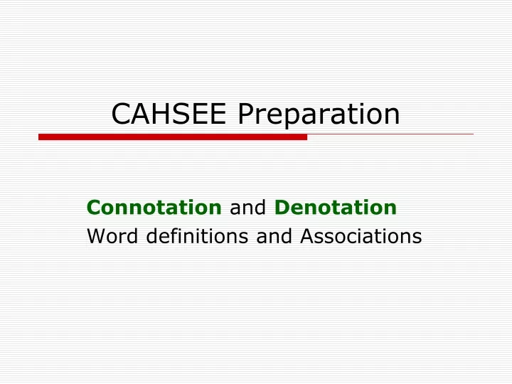 cahsee preparation