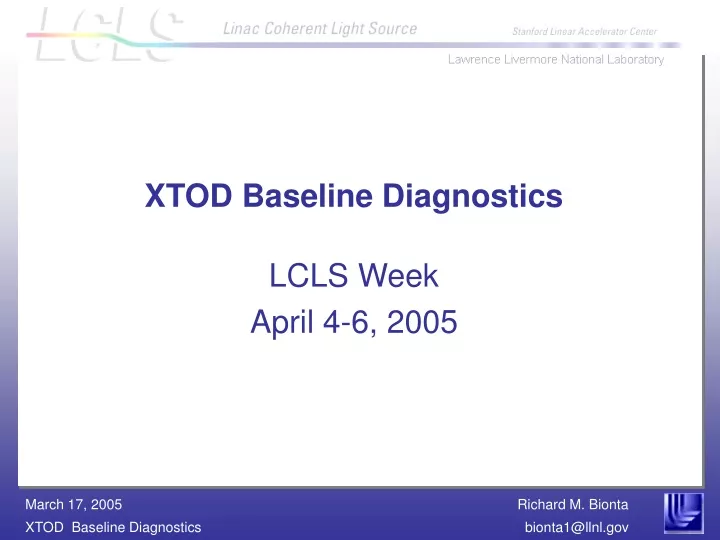 xtod baseline diagnostics