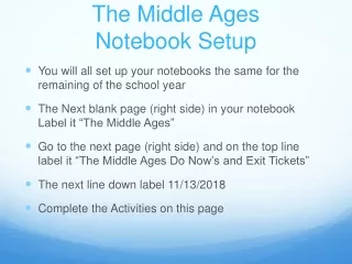 The Middle Ages Notebook Setup