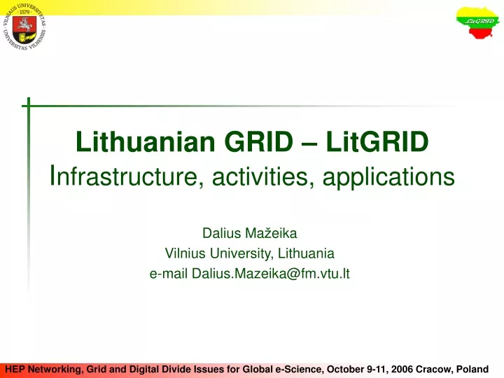 lithuanian grid litgrid i nfrastructure activities applications