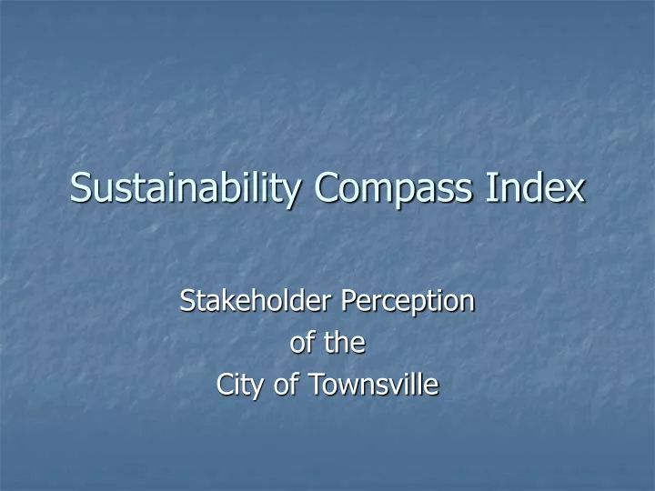 sustainability compass index