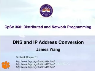 CpSc 360: Distributed and Network Programming