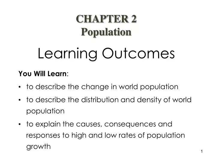 learning outcomes