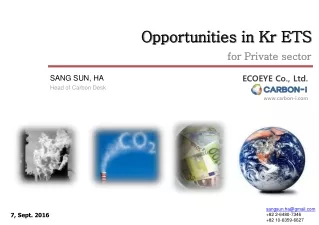 Opportunities in Kr ETS  for Private sector